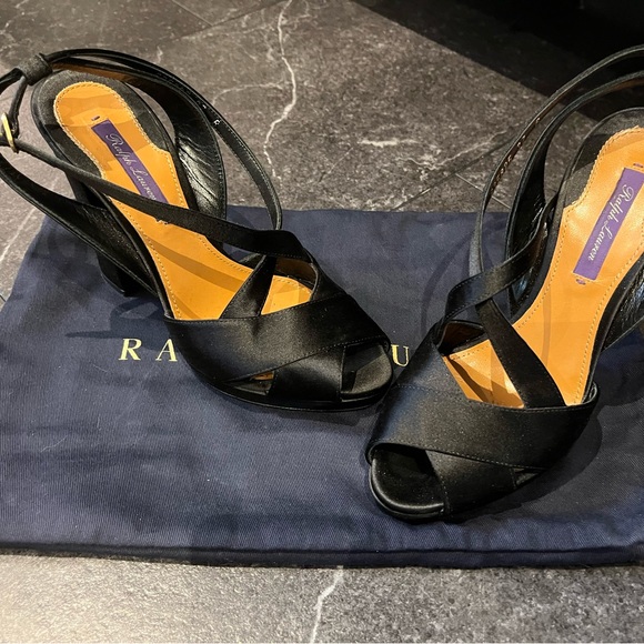 Ralph lauren black satin heels - Picture 2 of 4
